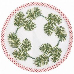 Borduurpakket onderzetter rond dennentakken