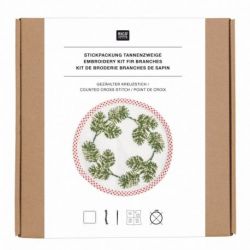 Borduurpakket onderzetter rond dennentakken