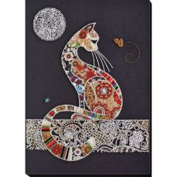 Kralenborduurpakket Cat and moth (Deco Scenes) Abris Art AB-794