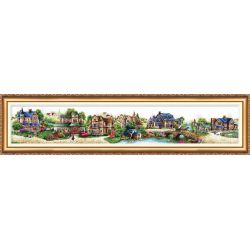 Borduurpakket Fairytale town (Landscape) Abris Art AH-010