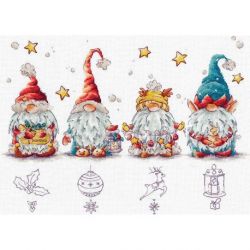 Borduurpakket "Christmas gnomes" SANR-55