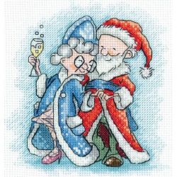 Borduurpakket "Grandma and Santa Claus" 13,5х13,5 cm SANB-26