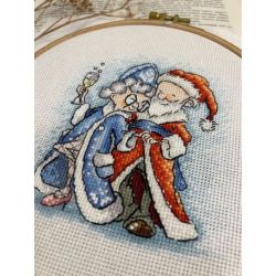 Borduurpakket "Grandma and Santa Claus" 13,5х13,5 cm SANB-26