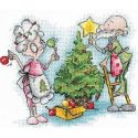 Borduurpakket "Grandma and New Year" 13,5х13,5 cm SANB-27
