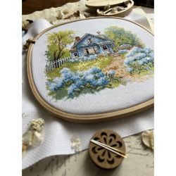 Borduurpakket "At the country house" 17.5 x 17 cm SANN-37