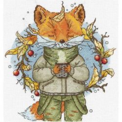 Borduurpakket "Autumn coffee" 15x16.5 cm SANO-33