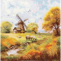 Borduurpakket "At the old mill" 19x19 cm SANU-09