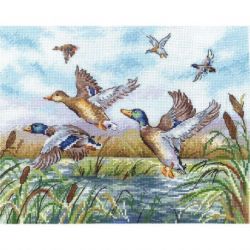 Borduurpakket "The ducks are flying" 25,5 х 19,5 cm SANL-26