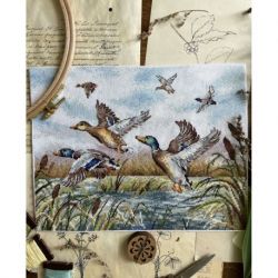 Borduurpakket "The ducks are flying" 25,5 х 19,5 cm SANL-26