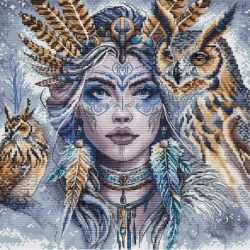 Borduurpakket The Warrior and her Guardian Owls AVA-P077