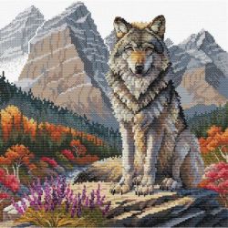Borduurpakket Majestic Wolf AVA-P098