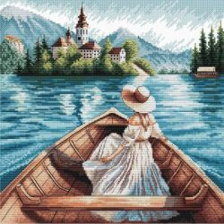 Borduurpakket "Bled Island" 21.17 x 21.17 cm AVA-P115A
