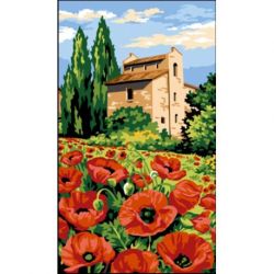 Voorbedrukt stramien - Pierres et coquelicots