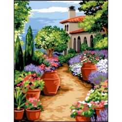 Voorbedrukt stramien - Allée du jardin