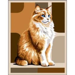 Voorbedrukt stramien - Main coon roux