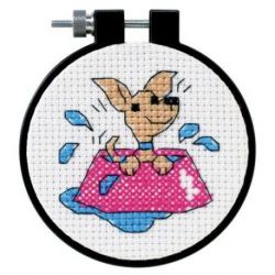 Borduurpakket with hoop "Perky Puppy" D73039