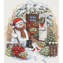 Borduurpakket Garden Shed Snowman D08817