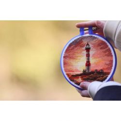 Borduurpakket Lighthouse at sunset S/M023