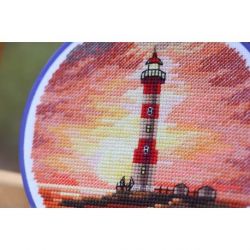 Borduurpakket Lighthouse at sunset S/M023