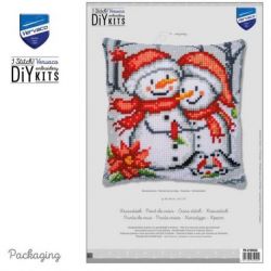 Kruissteekkussen kit Sneeuwmannen