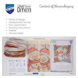 Kruissteekkussen kit Sneeuwmannen