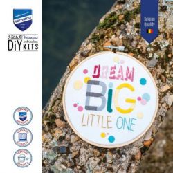 Borduur kit met borduurring Quote Dream big