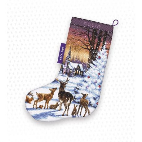 Borduurpakket Christmas Wood Stocking 948