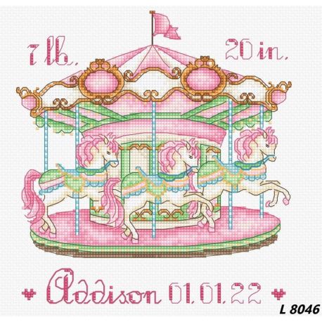Borduurpakket Baby Carousel L8046