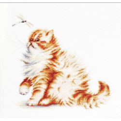 Borduurpakket Kitten with a dragonfly Luca-S-B2270