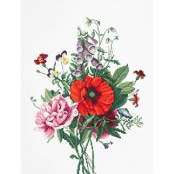 Borduurpakket Bouquet with Poppy and Peony Luca-S-B2350