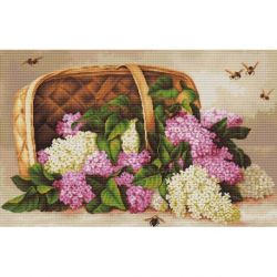 Borduurpakket Basket of lilacs Luca-S-B501