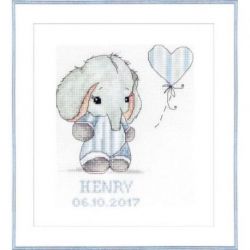 Borduurpakket met frame "Henry" blauw Luca-S-R02
