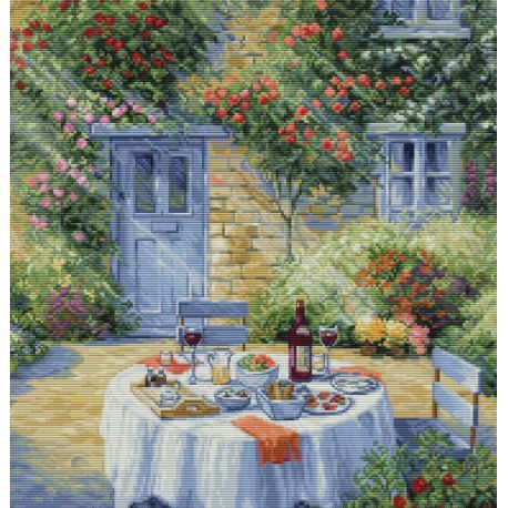 Borduurpakket "Romantic Garden" 31x32cm Luca-S-BU5055