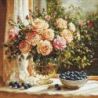 Borduurpakket "Vase with Roses and Blueberries" 22 x 22 cm Luca-S-G719