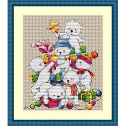 Borduurpakket Christmas Bears Merejka-K55