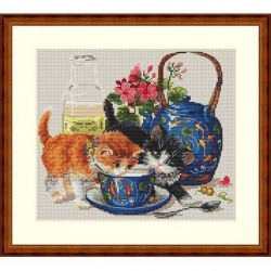 Borduurpakket Kittens & Milk Merejka-K66