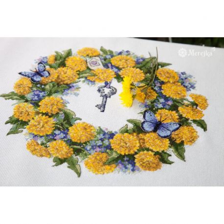Borduurpakket Dandelion Wreath Merejka-K97