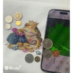 Borduurpakket "Golden Toad" 11x12 cm Merejka-K280A