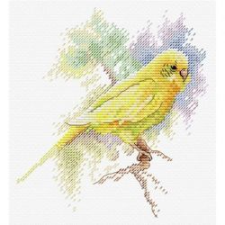 Borduurpakket "Feathered friend" 15x14 cm MP-Studia M-739