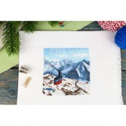 Borduurpakket "Mountain trip" 11x11 cm MP-Studia M-986