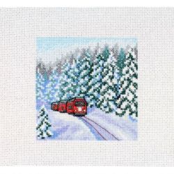 Borduurpakket "Through the winter forest" 11x11 cm MP-Studia M-988