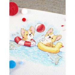 Borduurpakket "Fun bathing" 15x20 cm MP-Studia M-776