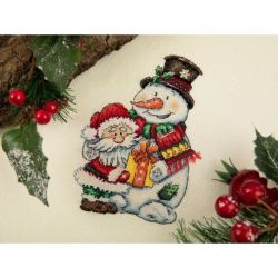 Borduurpakket KLART "Snowman and Santa Claus" PANNA 8-507