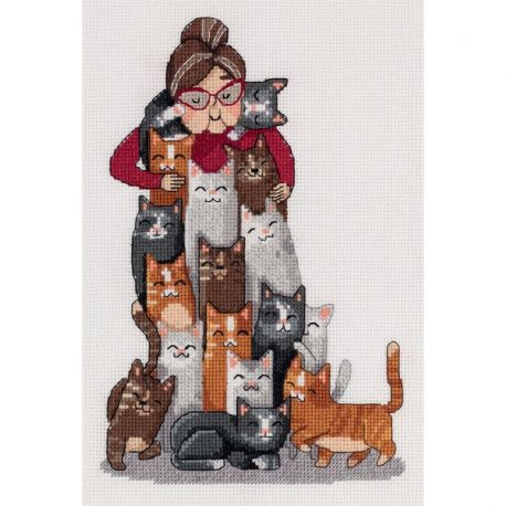 Borduurpakket KLART "There can never too many cats" PANNA 8-541