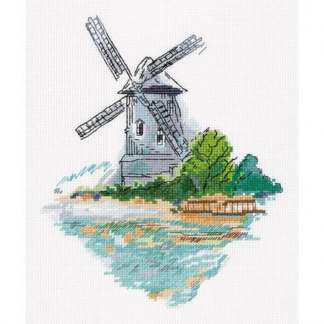 Borduurpakket KLART "Windmill on the shore" PANNA 8-384