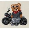 Borduurpakket KLART "Biker Bear" 15x14 cm PANNA 8-563