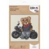 Borduurpakket KLART "Biker Bear" 15x14 cm PANNA 8-563
