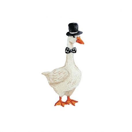 Borduurpakket PANNA "Goose in a Top Hat" 4 x 7,5 cm PANNA JK-2317