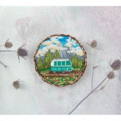Broche kit PANNA "Brooch. Traveling on wheels" 5.5x5.5 cm PANNA JK-2216
