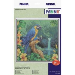 Borduurpakket PANNA "Rainforest of Brazil" 34.5 x 34.5 cm PANNA PT-0858
